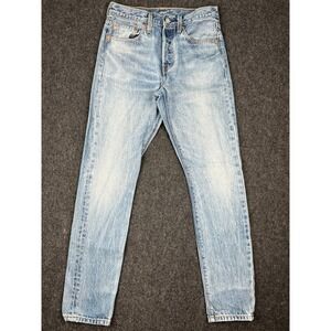 Levis Premium 501 Original Fit Jeans Light Wash Straight Leg Denim 29x29